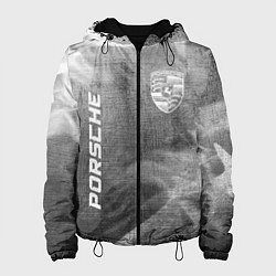 Куртка с капюшоном женская Porsche - grey gradient вертикально, цвет: 3D-черный