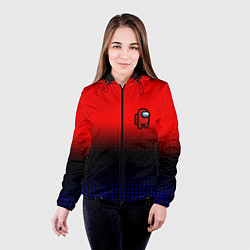 Куртка с капюшоном женская Among us geometry gradient, цвет: 3D-черный — фото 2