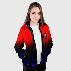 Куртка с капюшоном женская Among us geometry gradient, цвет: 3D-черный — фото 2