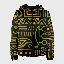 Куртка с капюшоном женская Abstract ethnic theme, цвет: 3D-черный