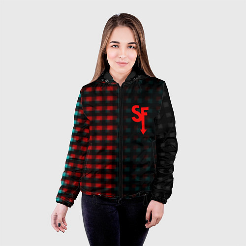 Женская куртка Sally face текстура глитч / 3D-Черный – фото 4