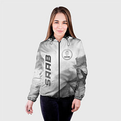 Куртка с капюшоном женская Saab - white gradient вертикально, цвет: 3D-черный — фото 2