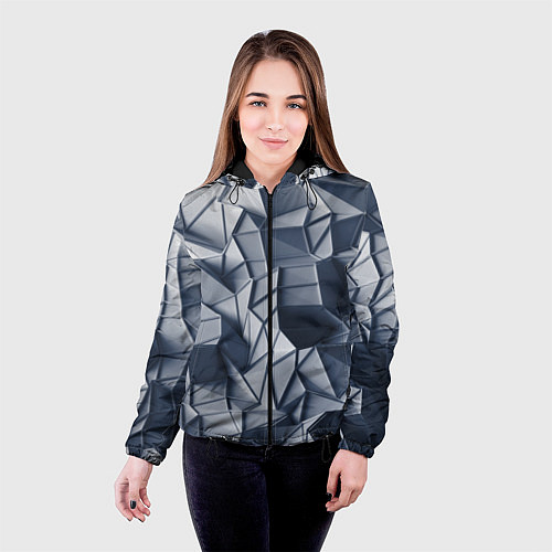 Женская куртка Геометрические грани / 3D-Черный – фото 4