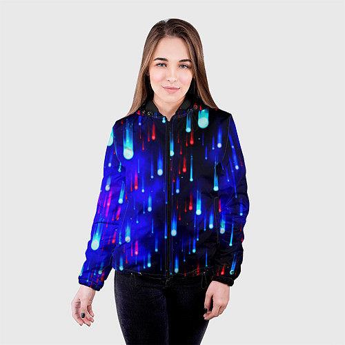 Женская куртка Космические метеориты / 3D-Черный – фото 4