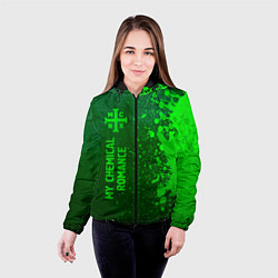 Куртка с капюшоном женская My Chemical Romance - green gradient по-вертикали, цвет: 3D-черный — фото 2