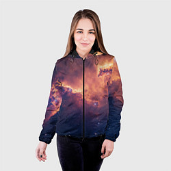 Куртка с капюшоном женская Космические облака и звезды, цвет: 3D-черный — фото 2