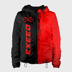 Куртка с капюшоном женская Exeed - red gradient по-вертикали, цвет: 3D-черный