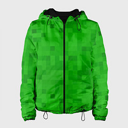 Куртка с капюшоном женская Крипер персонаж текстура, цвет: 3D-черный