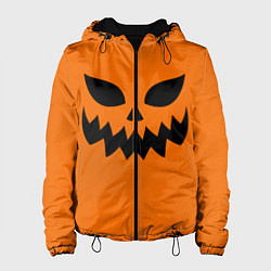 Куртка с капюшоном женская Злая тыква верх, цвет: 3D-черный