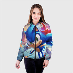 Куртка с капюшоном женская Sonic 1, цвет: 3D-черный — фото 2