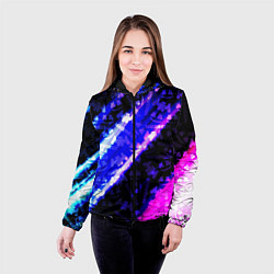 Куртка с капюшоном женская Marshmello neon steel, цвет: 3D-черный — фото 2