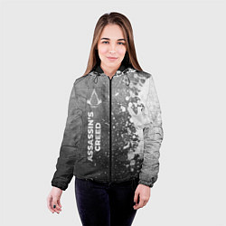 Куртка с капюшоном женская Assassins Creed - grey gradient по-вертикали, цвет: 3D-черный — фото 2