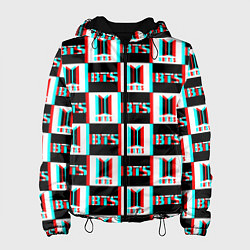 Куртка с капюшоном женская BTS glitch pattern, цвет: 3D-черный