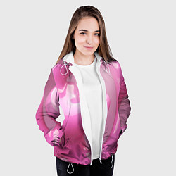 Куртка с капюшоном женская Розовые краски абстракция, цвет: 3D-белый — фото 2