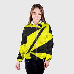 Куртка с капюшоном женская Абстрактные стекло, цвет: 3D-белый — фото 2