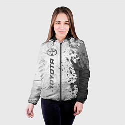 Куртка с капюшоном женская Toyota - white gradient по-вертикали, цвет: 3D-черный — фото 2