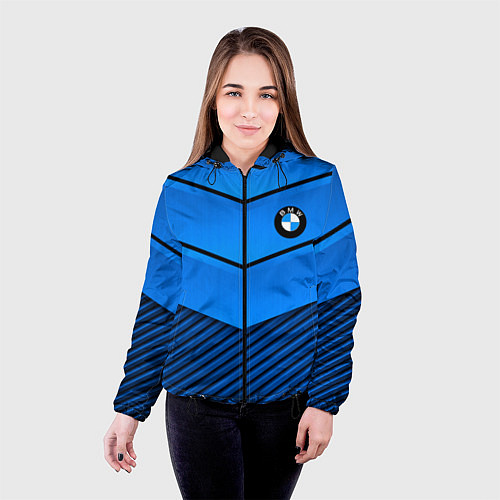 Женская куртка BMW geometry blue / 3D-Черный – фото 4