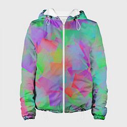 Куртка с капюшоном женская Разноцветные слайды - абстракция, цвет: 3D-белый