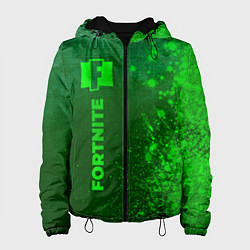 Куртка с капюшоном женская Fortnite - green gradient по-вертикали, цвет: 3D-черный