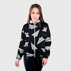 Куртка с капюшоном женская Белый бумажный самолётик - Телеграм, цвет: 3D-белый — фото 2