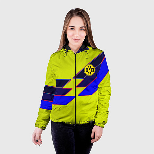 Женская куртка Боруссиа текстура спорт / 3D-Черный – фото 4
