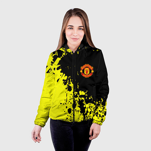 Женская куртка Манчестер Юнайтед краски / 3D-Черный – фото 4
