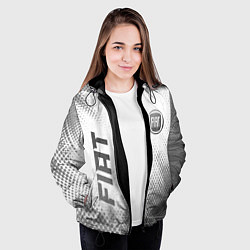 Куртка с капюшоном женская Fiat - white gradient вертикально, цвет: 3D-черный — фото 2