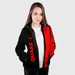 Куртка с капюшоном женская Quake - red gradient по-вертикали, цвет: 3D-черный — фото 2