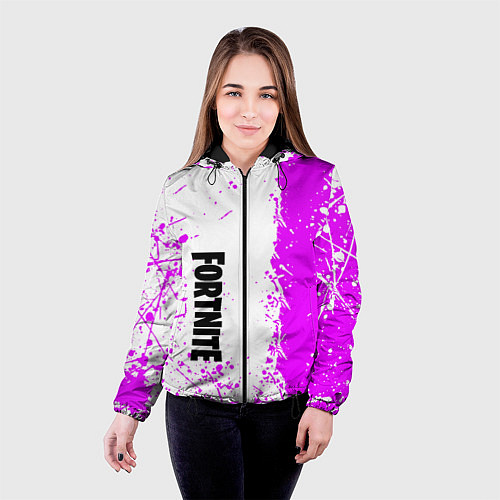 Женская куртка Fortnite pink color / 3D-Черный – фото 4