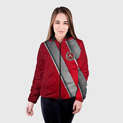 Куртка с капюшоном женская Mercedes carbon, цвет: 3D-черный — фото 2