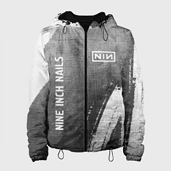 Куртка с капюшоном женская Nine Inch Nails - grey gradient вертикально, цвет: 3D-черный