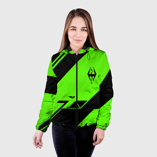 Женская куртка The Elder Scrolls geometry steel / 3D-Черный – фото 4