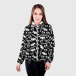 Куртка с капюшоном женская Marshmello pattern music, цвет: 3D-белый — фото 2