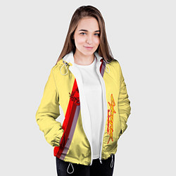 Куртка с капюшоном женская Samurai geometry steel, цвет: 3D-белый — фото 2