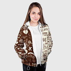 Куртка с капюшоном женская Lil peep retro pattern, цвет: 3D-белый — фото 2