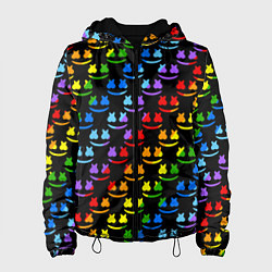 Куртка с капюшоном женская Marshmello pattern neon, цвет: 3D-черный