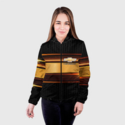 Куртка с капюшоном женская Chevrolet auto abstract, цвет: 3D-черный — фото 2