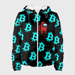 Куртка с капюшоном женская Among us биткоин, цвет: 3D-белый