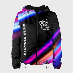 Куртка с капюшоном женская Stumble Guys speed game lights, цвет: 3D-черный