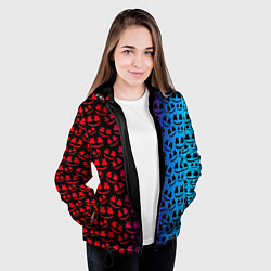 Куртка с капюшоном женская Marshmello gradient, цвет: 3D-черный — фото 2