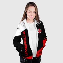 Куртка с капюшоном женская Umbrella corporation - resident evil, цвет: 3D-белый — фото 2