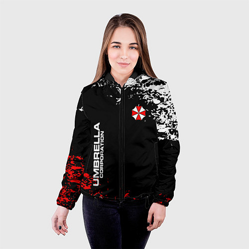Женская куртка Resident evil - вирус / 3D-Черный – фото 4