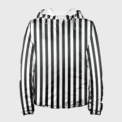 Куртка с капюшоном женская Полоски - Битлджус, цвет: 3D-белый