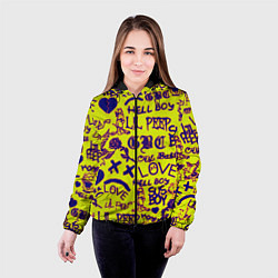 Куртка с капюшоном женская Lil peep rap pattern, цвет: 3D-черный — фото 2