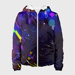 Куртка с капюшоном женская Космическая геометрия, цвет: 3D-белый