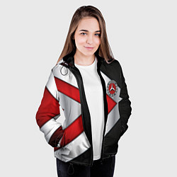 Куртка с капюшоном женская Mercedes benz carbon metal, цвет: 3D-черный — фото 2