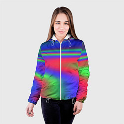 Куртка с капюшоном женская Неоновые цвета градиент краски, цвет: 3D-белый — фото 2