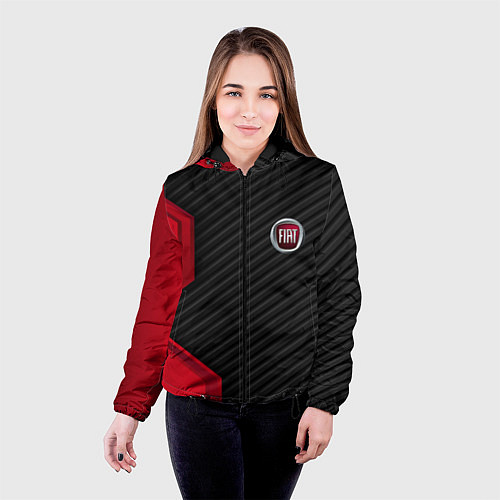 Женская куртка FIAT текстура метал / 3D-Черный – фото 4