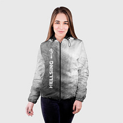 Куртка с капюшоном женская Hellsing - grey gradient по-вертикали, цвет: 3D-черный — фото 2