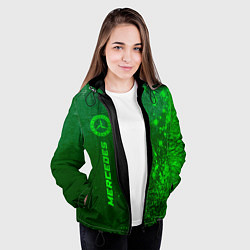 Куртка с капюшоном женская Mercedes - green gradient по-вертикали, цвет: 3D-черный — фото 2
